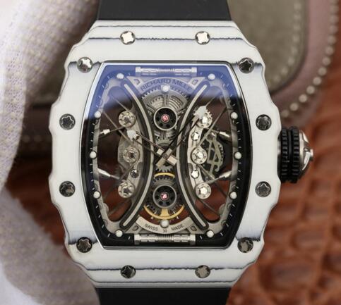fake Richard Mille RM53-01 Carbon black rubber mens watches